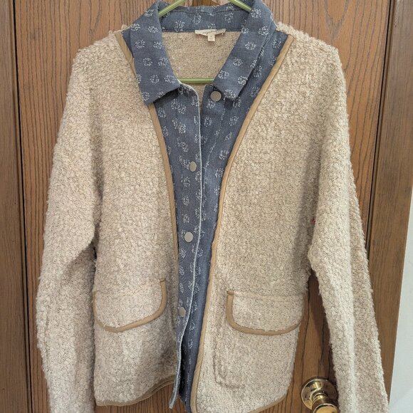 Women's  Mystree Wool Blend Denim Trim with Pockets-Size Medium - Picture 1 of 4